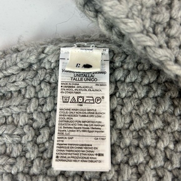 GAP Gray Wool Alpaca Blend Knit Scarf - Picture 3 of 6